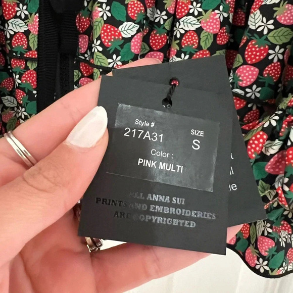 NWT Anna Sui Strawberry Print Windbreaker Jacket Blouse - Picture 6 of 10